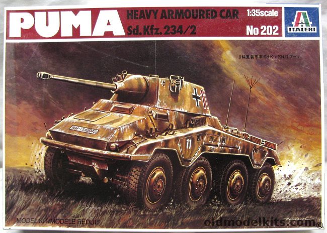 Italeri 1/35 Puma Sd. Kfz. 234/2 Heavy Armored Car, 202 plastic model kit